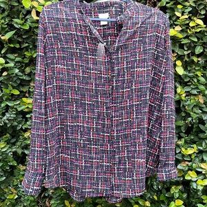 Chicos Printed Long-Sleeve Blouse